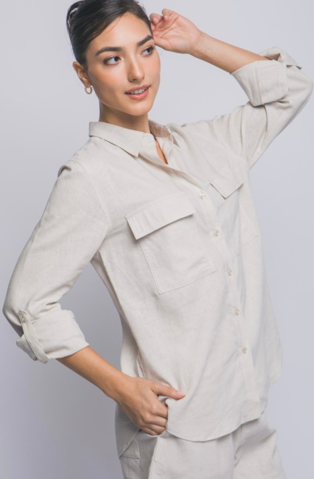 Resort Top Linen Button-up