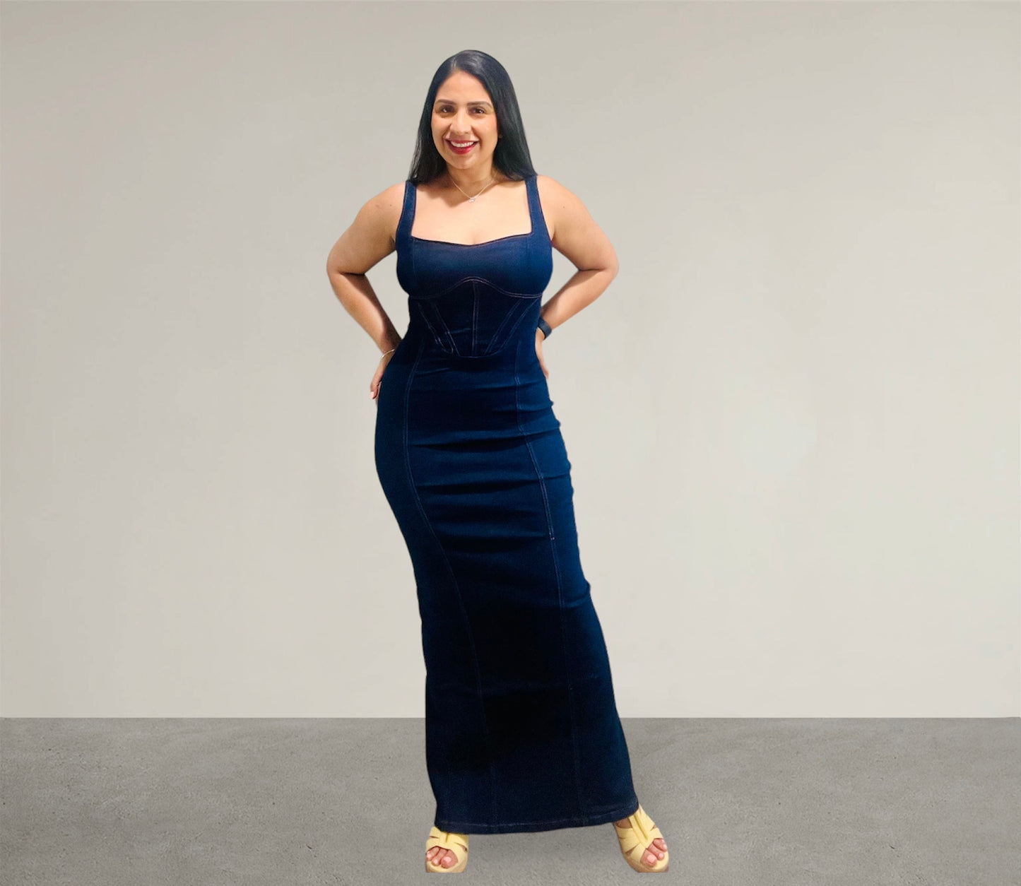 So Fabulous Denim Maxi Dress
