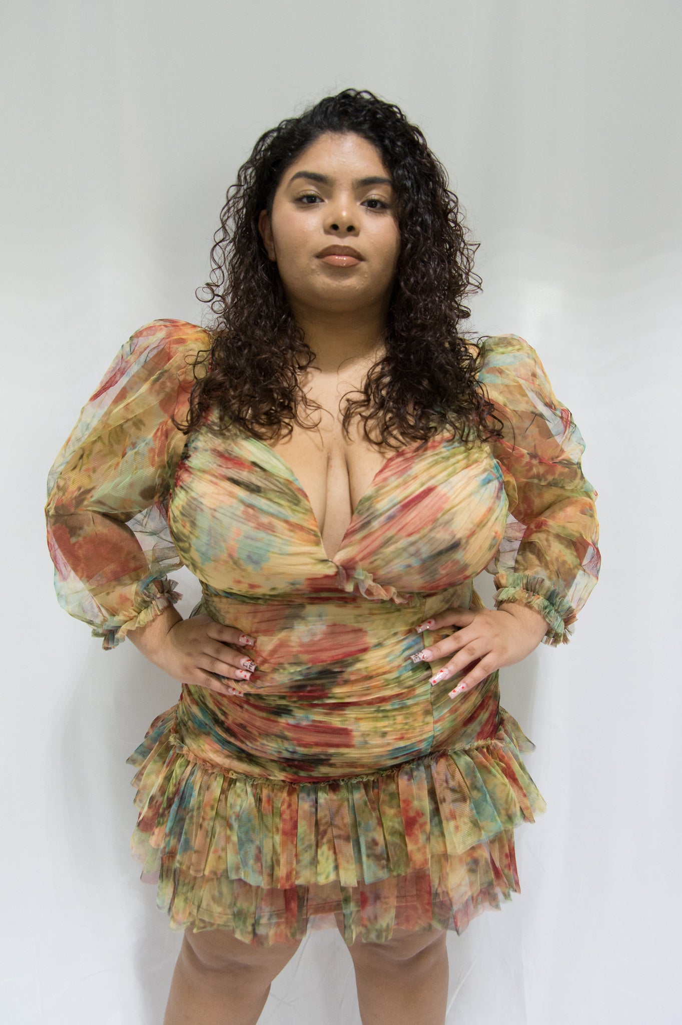 Curvy Fall Floral Dress