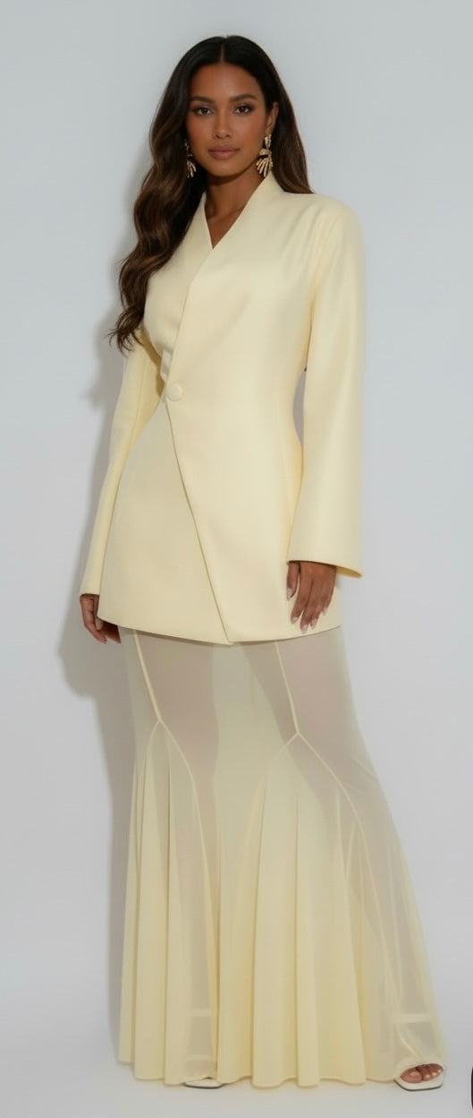 Effortlessly Chic Blazer Skirt Set