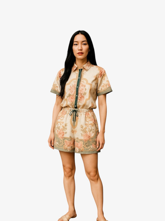 Italian Floral Short Set