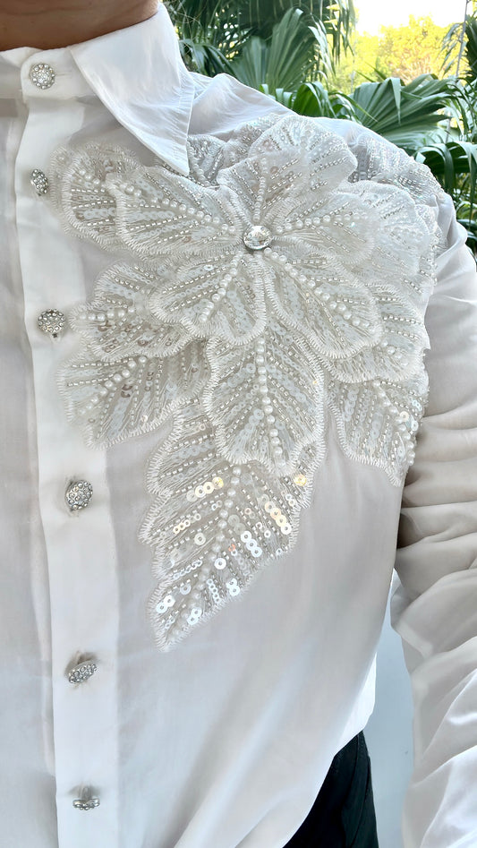 Bejeweled Statement Blouse